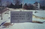 Highland Memorial Cemetery Sign - 